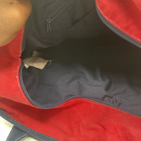 Disney Cruise Line Red Blue Canvas Tote Bag w/Zipper Closure Pockets 21 x 14" - Picture 11 of 13